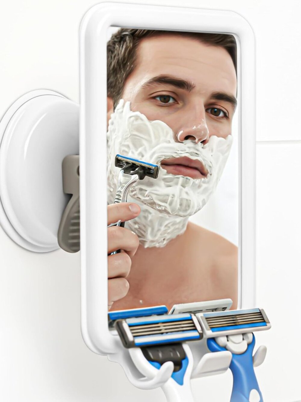 Changing Lifestyles Safe-er-Grip Suction-Mounted Fog-Free Shower Mirror